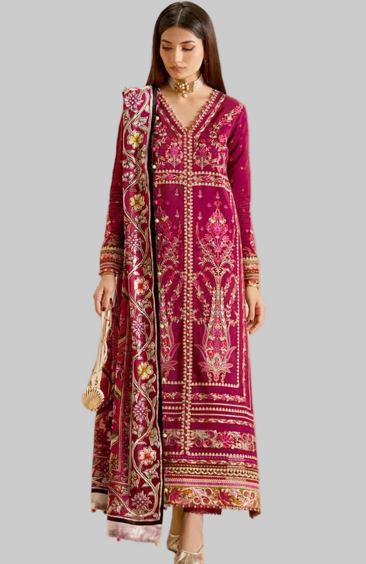 Bin ilyas embroidered lawn formal dress
